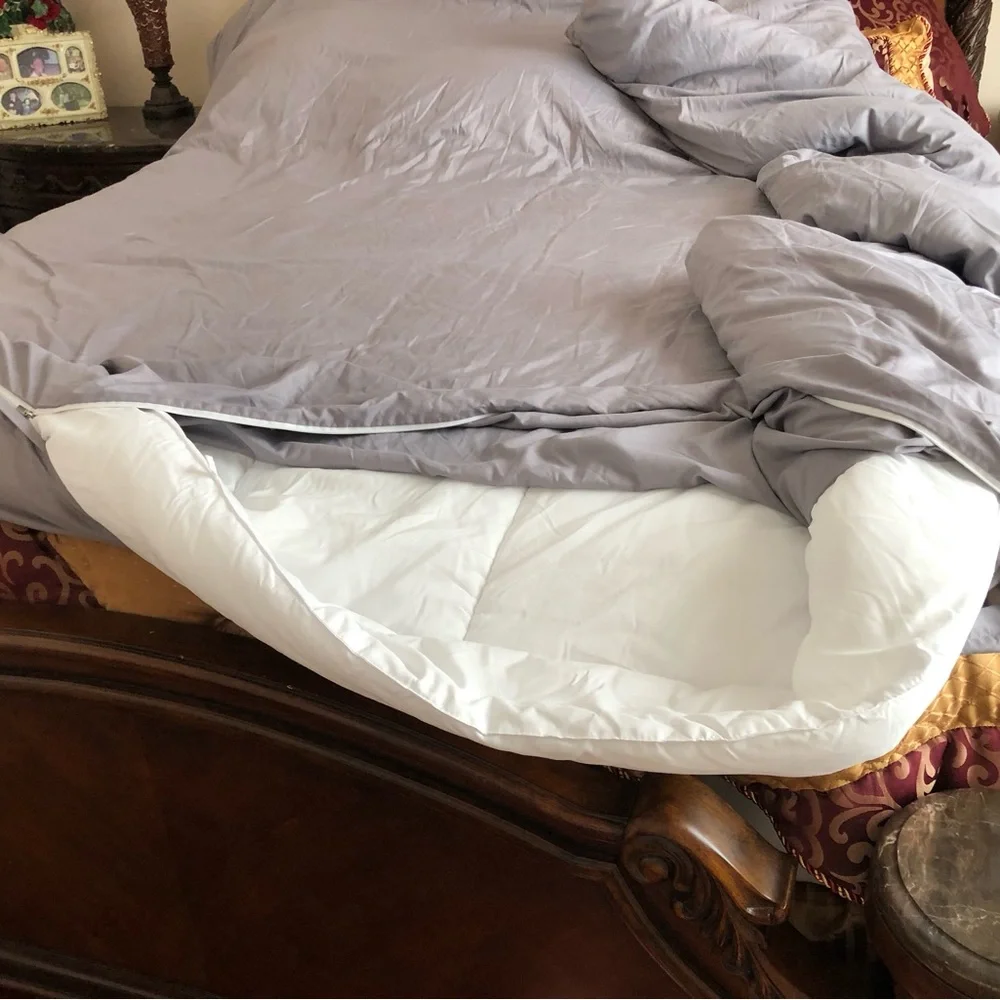 Elegant Gray Duvet with White Insert by Bedsure 98 inches x 84 inches